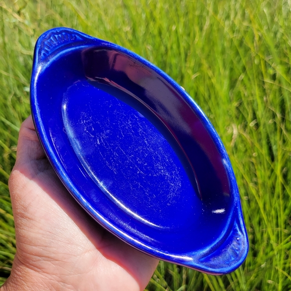 Vintage USA Ceramic Cobalt Blue Small Gratin Dish ~ MCM ~ FINAL PRICE - Picture 2 of 12
